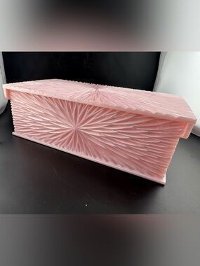 Vintage 1950’s Celebrity Pink Lucite Jewelry Box Organizer with Tray
